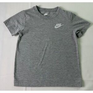 Nike Kids Boy's Gray Short Sleeve T-Shirt Top Crewneck Logo 4T‎ 3-4 Years